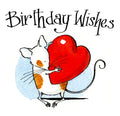 Greetings Card - Birthday Mouse Heart