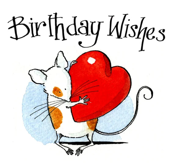 Greetings Card - Birthday Mouse Heart