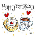 Greetings Card - Birthday Coffee & Cake Break