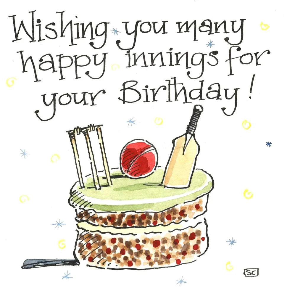 Greetings Card - Cricket Cake