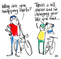 Greetings Card - Cycling Changing Gear