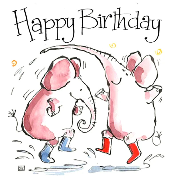 Greetings Card - Dancing Elephants