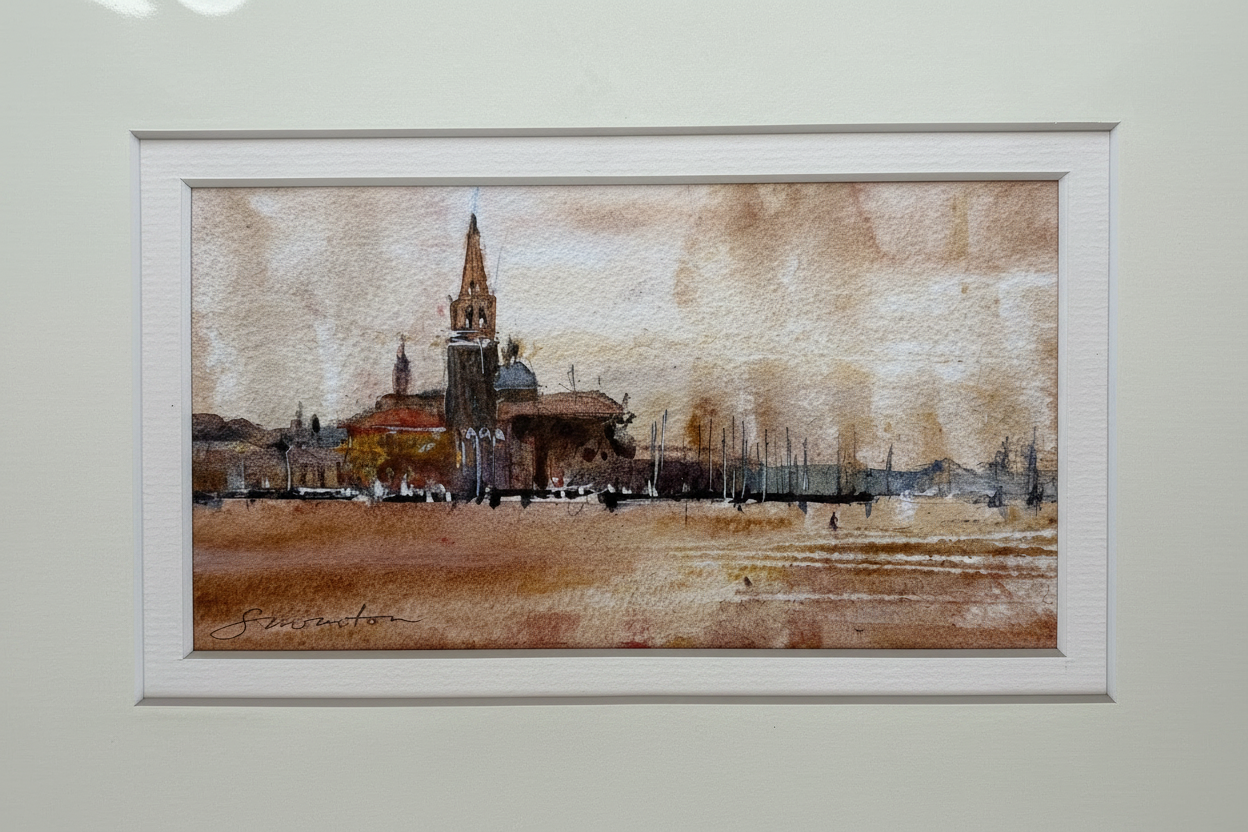 Orange Venice - framed, rotated and glare removed