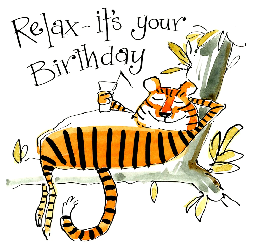 Greetings Card - Relax Tiger