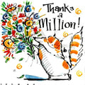 Greetings Card - Thank You Flowers